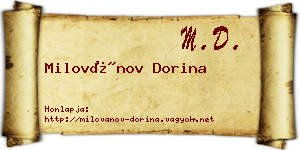 Milovánov Dorina névjegykártya